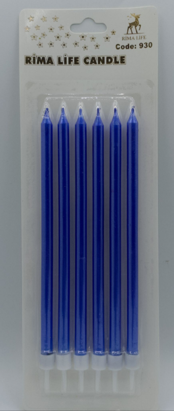 Koyu Mavi Doğum Günü Mumu 6 Lı Kod: 930 